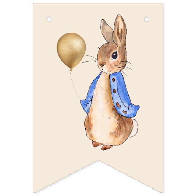 Bandeirinha Peter the Rabbit Beige Background (Primeira Bandeira)