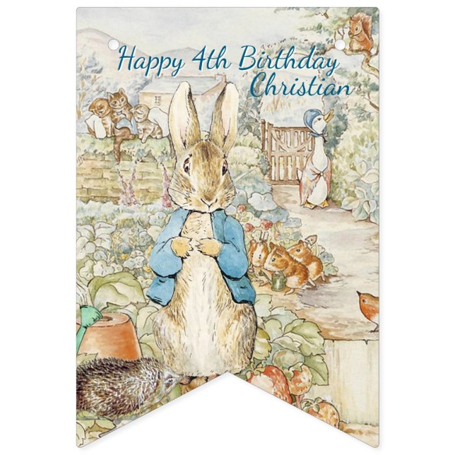 Bandeirinha Peter the Rabbit Garden Storybook Birthday (Primeira Bandeira)