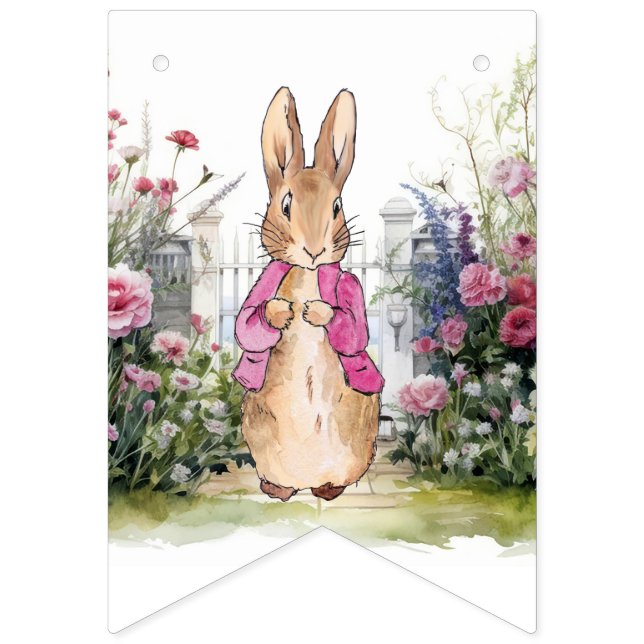 Bandeirinha Peter the Rabbit Pink Jaqueta Garden (Primeira Bandeira)