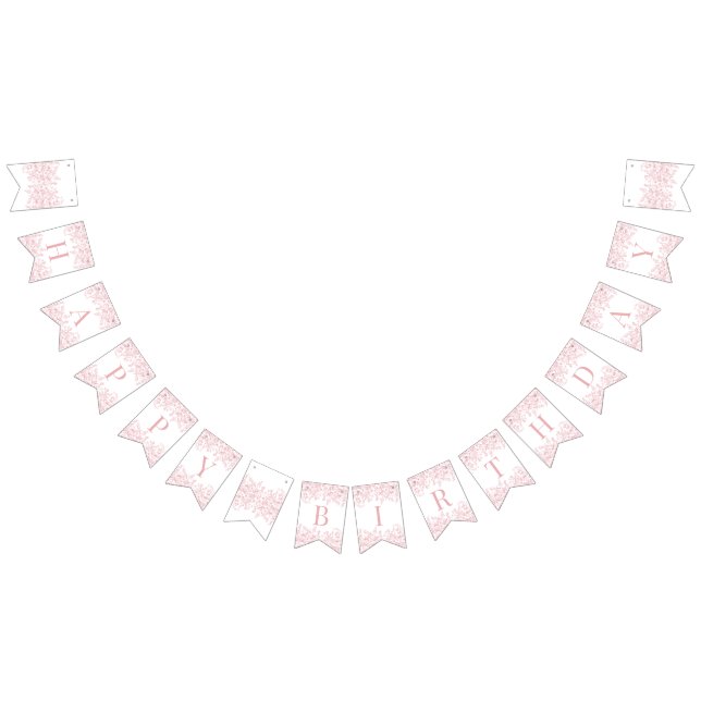 Bandeirinha Pink Chinoiserie Vintage Floral Birthday Decor (Todos)