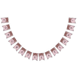 Bandeirinha Pink Flower Bunting Flag