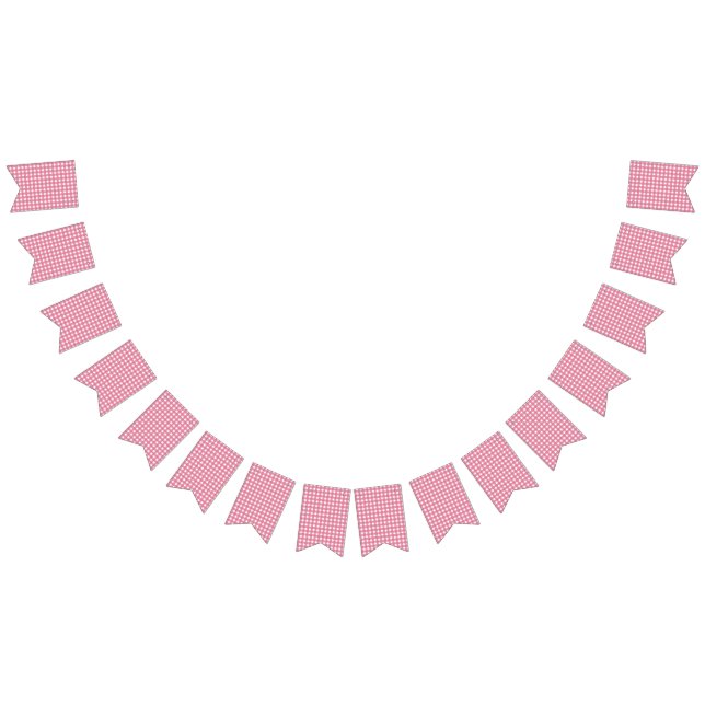Bandeirinha Pink Gingham Sweet One Girl 1st Birthday Party (Todos)