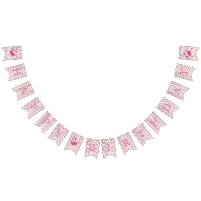 Bandeirinha Pink One Silly Cat 1st Birthday Welcome (Todos)