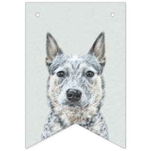 Bandeirinha Pintura Australiana de Cães de Gado - Arte Origin