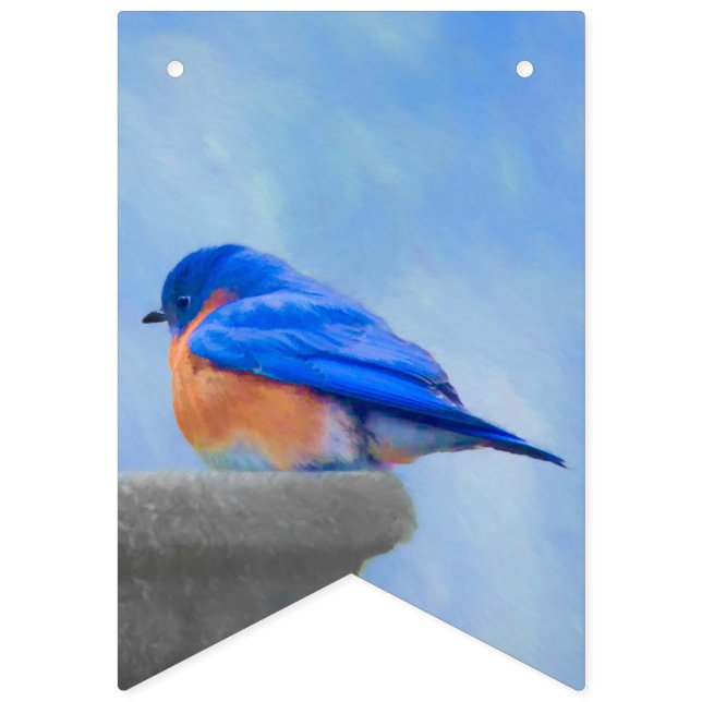 Bandeirinha Pintura Bluebird - Arte Original para Pássaros (Primeira Bandeira)