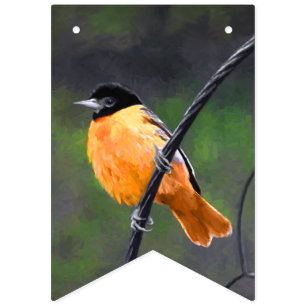 Bandeirinha Pintura de Oriole - Arte Original para Pássaros