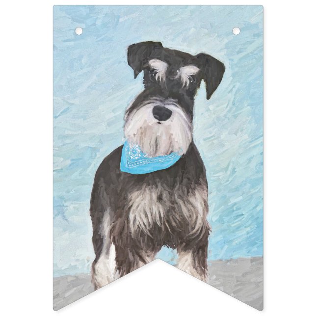 Bandeirinha Pintura de Schnauzer (Miniatura) - Cachorro Origin (Primeira Bandeira)