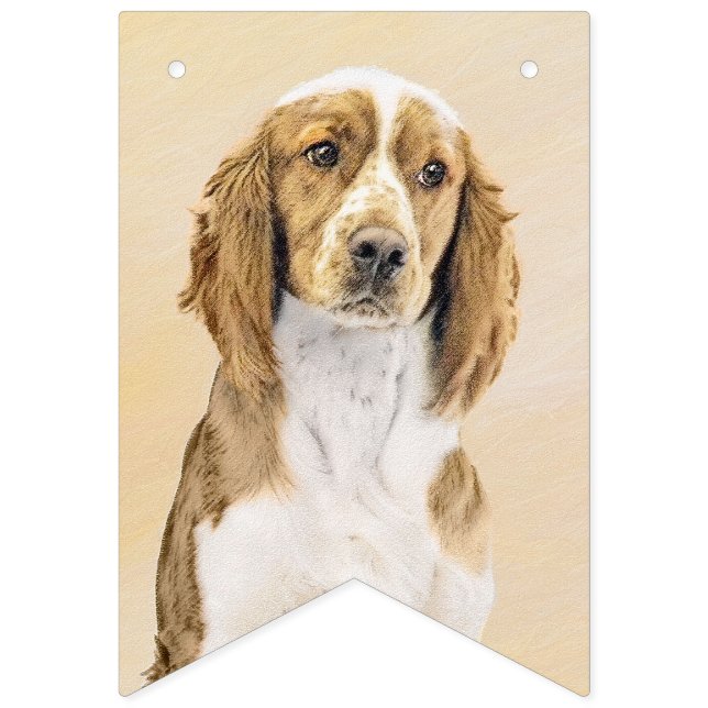 Bandeirinha Pintura do Welsh Springer Spaniel - Arte Original  (Primeira Bandeira)