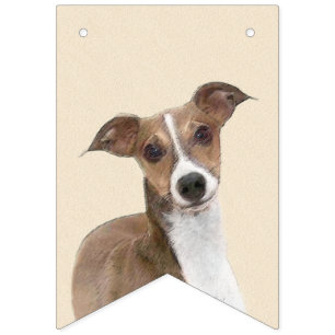 Bandeirinha Pintura em Greyhound Italiano - Arte de Cachorro O