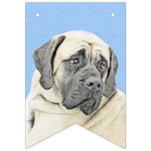 Bandeirinha Pintura em Inglês Mastiff (Fawn) - Arte Original p