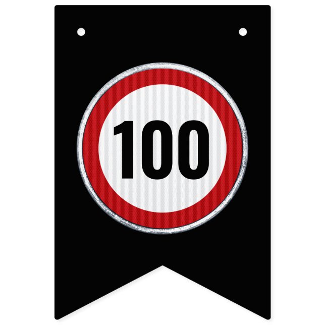 Bandeirinha Placa de limite de velocidade de 100º aniversário (Primeira Bandeira)