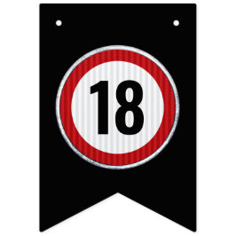 Bandeirinha Placa de limite de velocidade de 18 anos - QUALQUE