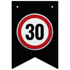 Bandeirinha Placa de Limite de Velocidade de 30º Aniversário -