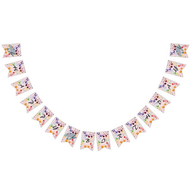 Bandeirinha Placas coloridas de Festa de aniversário de pintur (Todos)