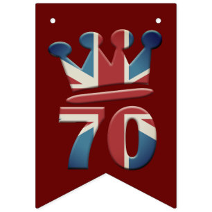Bandeirinha Platinum Jubilee Queen Elizabeth 70 anos Bunting 