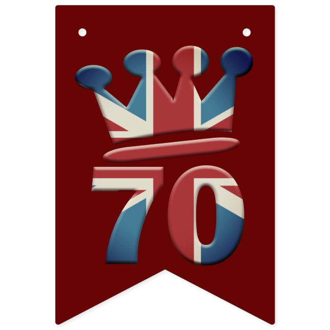 Bandeirinha Platinum Jubilee Queen Elizabeth 70 anos Bunting  (Primeira Bandeira)