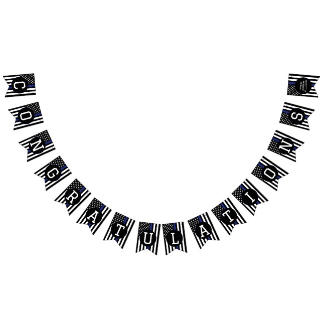 Bandeirinha Policial Personalizado - Parabéns Thin Blue Line (Todos)