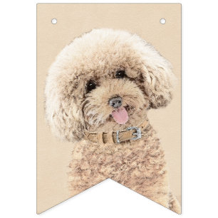 Bandeirinha Poodle (Brinquedo, Miniatura) Pintando Arte Cão O