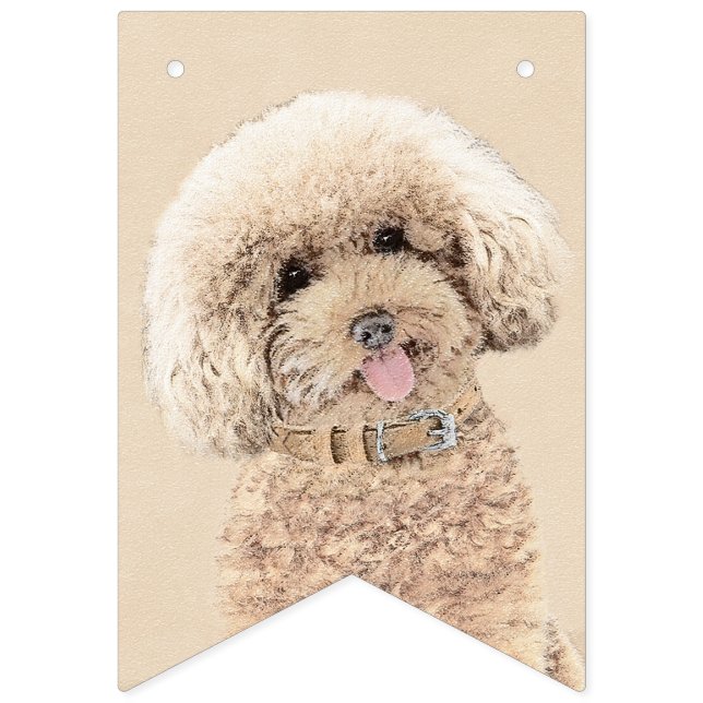 Bandeirinha Poodle Miniature Toy Apricot Cream Brown Dog Art (Primeira Bandeira)