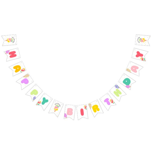 Bandeirinha Pop sobre o tema da Festa de aniversário (Todos)