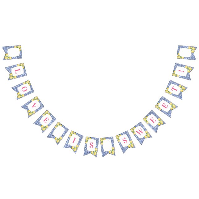 Bandeirinha Positano Lemons Azul Azulejo Branco Chá Aniversári (Todos)