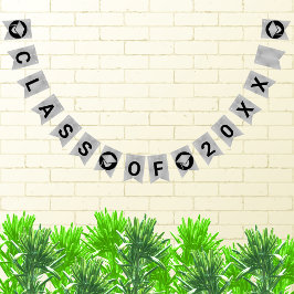 Bandeirinha Prata Chic de Graduação Crie Sua Classe De