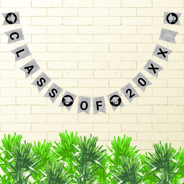 Bandeirinha Prata Chic de Graduação Crie Sua Classe De (Criador carregado)