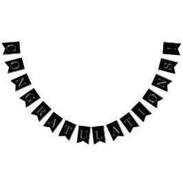 Bandeirinha Preto Dourado dos parabéns do metal do falso