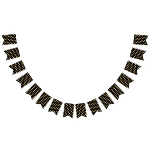 Bandeirinha Preto e chique elegante Dourado do teste padrão d
