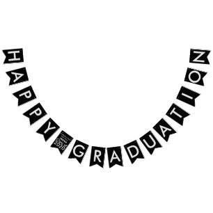 Bandeirinha Preto para Graduação Feliz