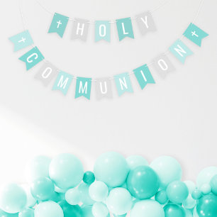 Bandeirinha Primeira Celebração da Garota Teal Silver Commun