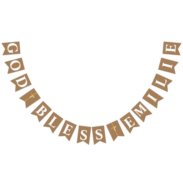 Bandeirinha Primeira comunhão simples de batismo caligráfico (Todos)