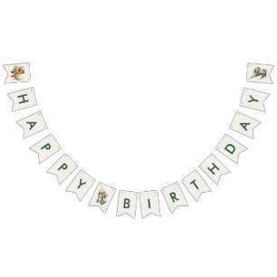 Bandeirinha Primeira Festa de aniversário de Dinossauro Selvag