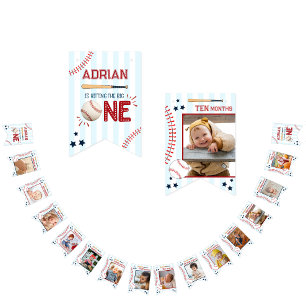 Bandeirinha Primeiro aniversario Bonito 12 Meses de Encaminham
