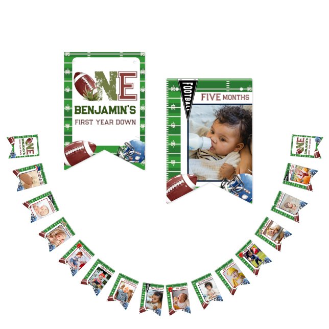 Bandeirinha Primeiro aniversario Bonito 12 Meses Foto - Garoto (Criador carregado)