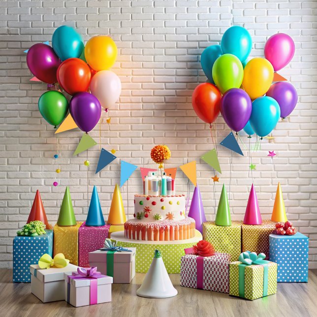 Bandeirinha Primeiro aniversario de Cores do Arco-Íris Funny F (Criador carregado)