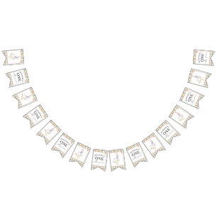 Bandeirinha Primeiro aniversario de Ganso de Aquarela