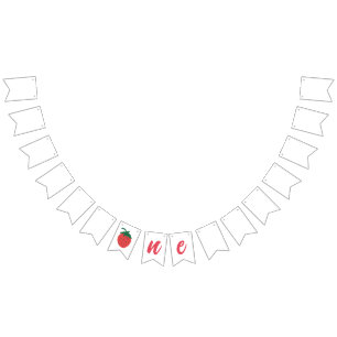 Bandeirinha Primeiro Aniversário de Morango