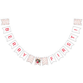 Bandeirinha Primeiro aniversario de Morango Berry Primeira Fot