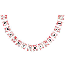 Bandeirinha Primeiro aniversario de Natal Red One Happy Duo