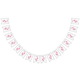 Bandeirinha Primeiro aniversario De Selo Rosa Sob O Mar