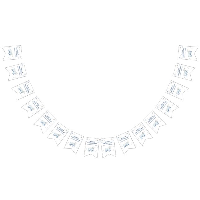 Bandeirinha Primeiro aniversario de Urso Polar de Winter Onede (Todos)