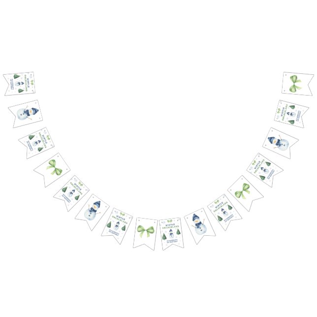 Bandeirinha Primeiro aniversario de Winter Onederland Snowman (Todos)