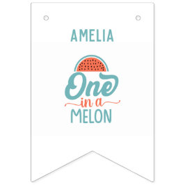 Bandeirinha Primeiro aniversario do Tema da Melancia 12 Meses