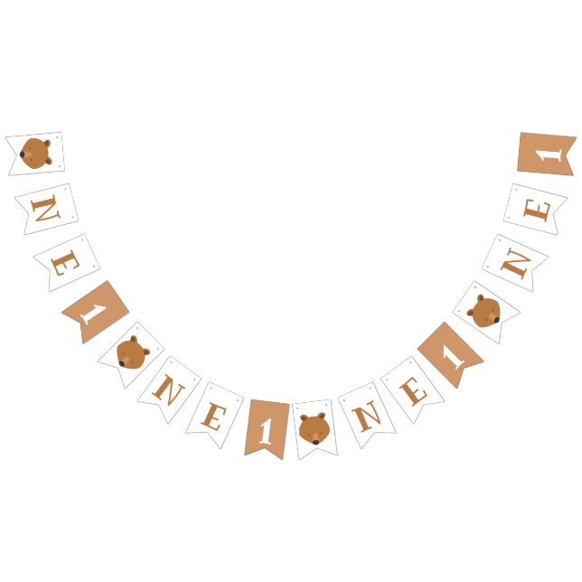 Bandeirinha Primeiro Aniversário do Urso Um (Todos)