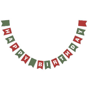 Bandeirinha Primeiro aniversario Feliz de Natal Vermelho e Ver