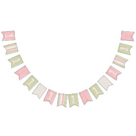 Bandeirinha primeiro aniversario Russo Sage Madeira Verde e Ro