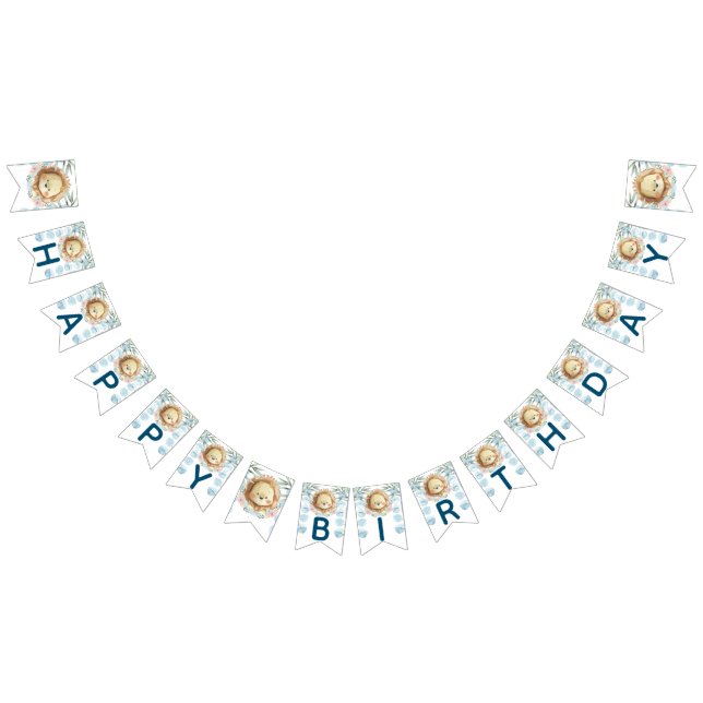 Bandeirinha Príncipe Lion Selgle Feliz Aniversário (Todos)