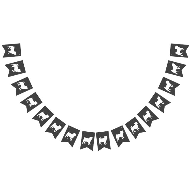 Bandeirinha Pug Chá de fraldas Cão Puppy Sexo Neutro (Todos)