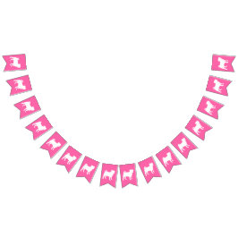 Bandeirinha Pug Dog Chá de fraldas Pink Puppy Girl